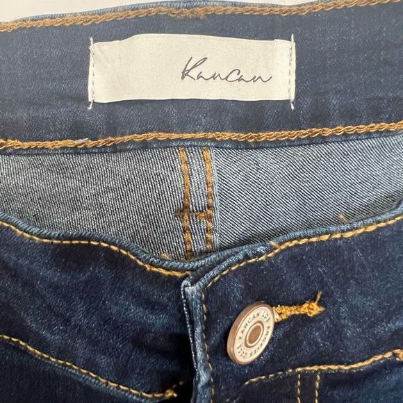 Kancan Dark Blue Wash Distressed Skinny Stretch Mid Rise Denim Jeans 2XL - Picture 9 of 14